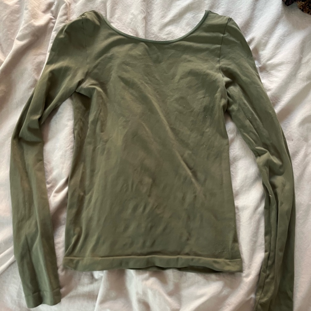 free people backless Olive Green Long Sleeve Women's Top